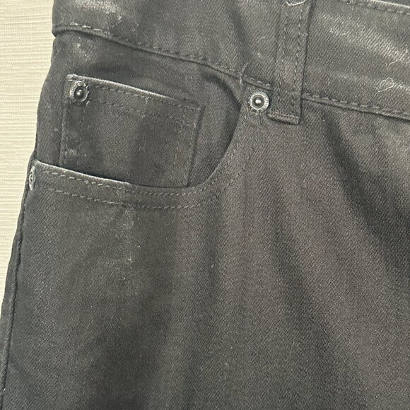 Chicos Platinum Jeans Womens 10 Black Cotton Stretch Pockets Straight Pockets - Picture 4 of 10